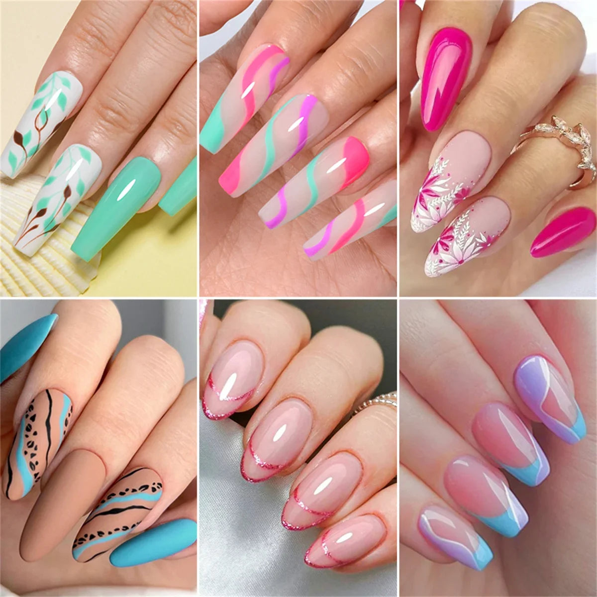 MEET ACROSS 12Pcs Gel Nail Polish Set 7.3ml Pink Blue Neon Macaron Color for Nails UV Gel LED Nail Art  Varnish Manicure Kit