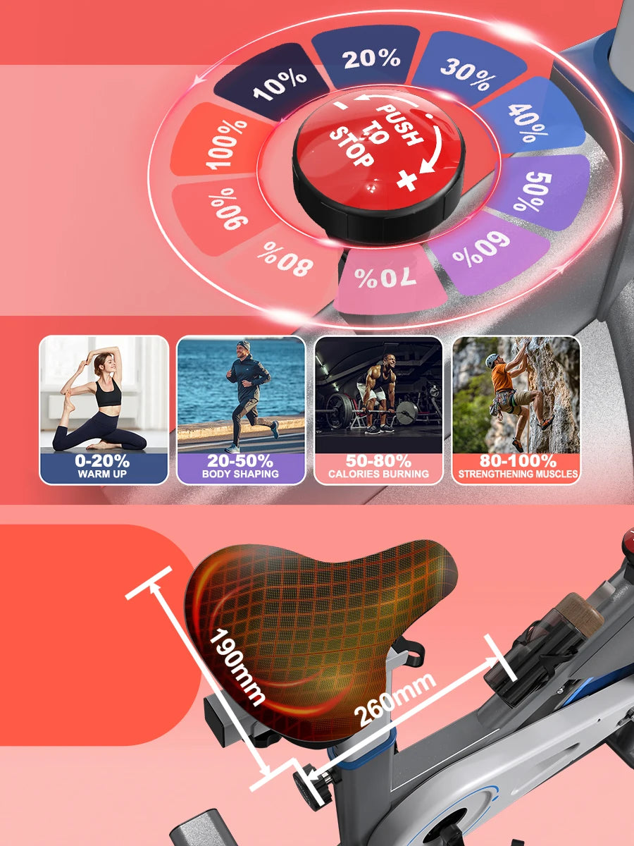 Fysiq Fs50 Exercise Bike 300W, 4-Way Adjustable Ergometer, Indoor Fitness Bike with Rpm Display, Tablet Holder, 150kg Capacity