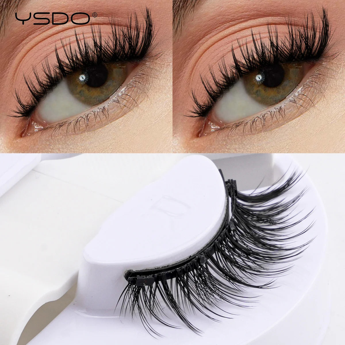 YSDO Magnetic Eyelashes Reusable Winged Magnetic 3D Mink lashes Long-Lasting No Glue Needed False Eyelashes with Tweezer Makeup