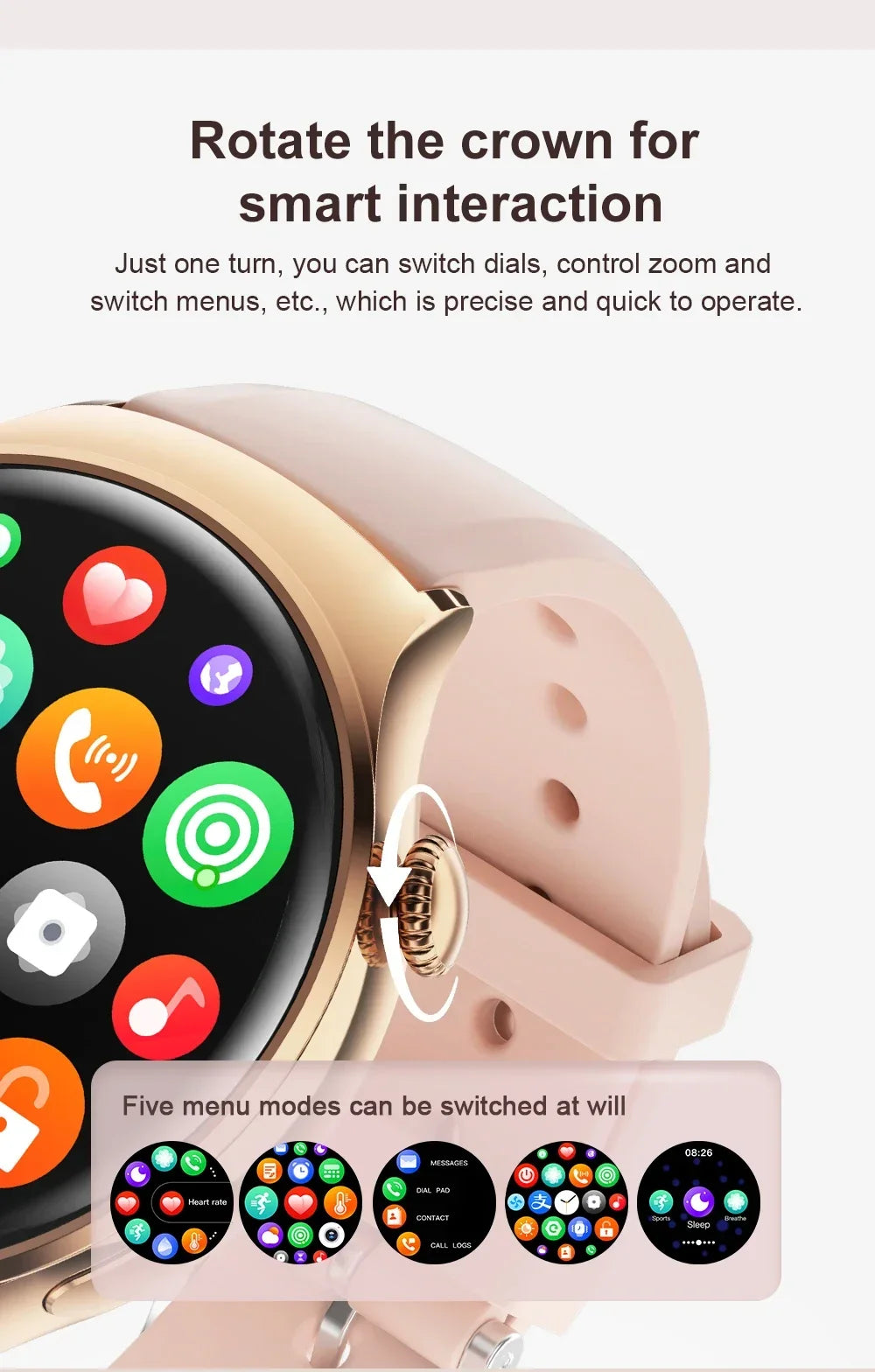 GUHUAVMI Smart Watch Women GPS Trajectory Heart Rate Blood Pressure NFC Bluetooth Call 1.27inch AMLOED Smartwatches Ladies