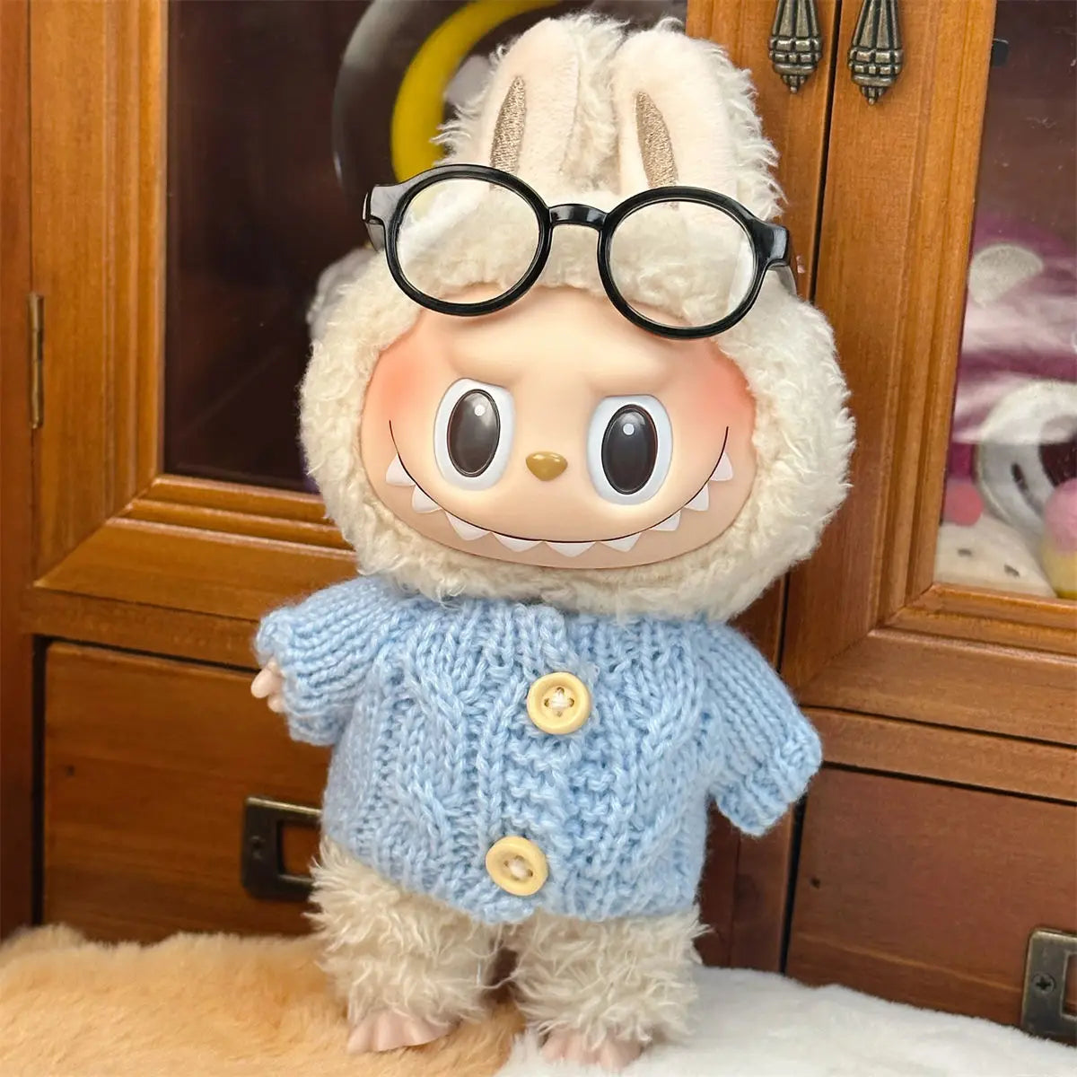Ropa Labubu Doll Clothes Outfit Accessories For 15/17cm Labubu V2 V1 Plush Doll's Clothing Colorful Sweater Kid Toy Girl Gift