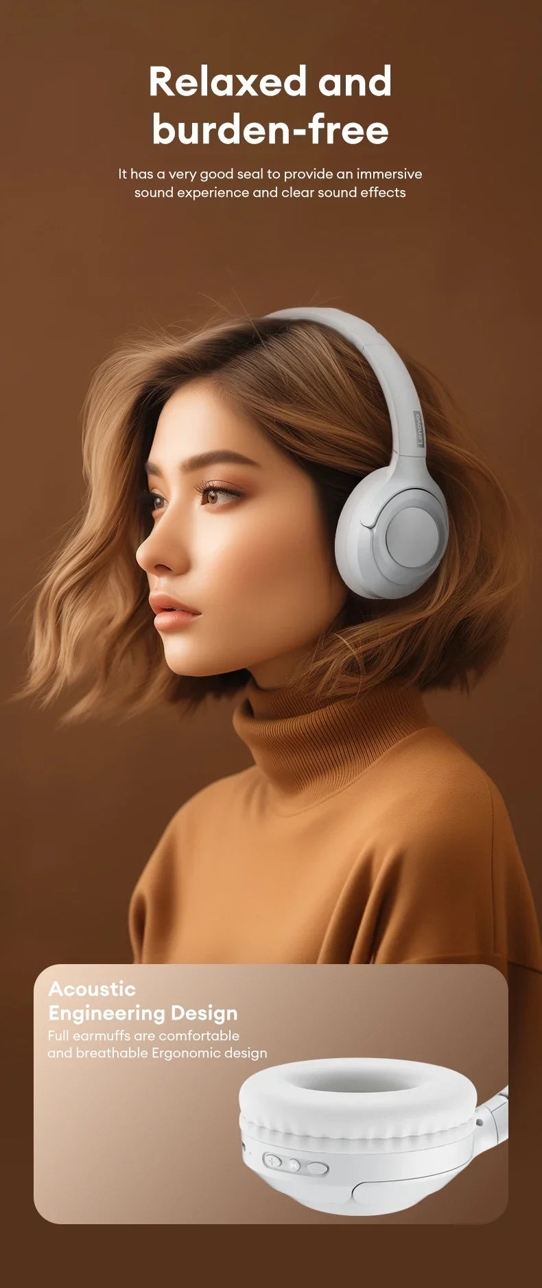 Original Lenovo TH54 Head Mounted Wireless Bluetooth 5.4 Earphones Over-Ear HIFI Stereo Music Game Noise Canceling Sport Earbuds