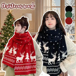 Christmas Atmosphere Santa Claus Knitted Red Scarf For Women New Style Warm Neck Protection Knitted Scarf Versatile Shawl