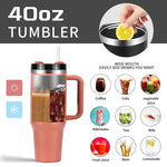 1pcs Watersy 40oz/1200ml Tumbler with Handle and Straw Lid Stainless Steel Keep Cold Vacuum Insulated Portable Car Travel Mug
