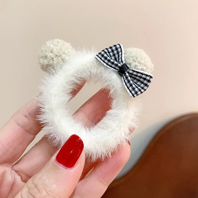 17cm Labubu doll Clothes Macaron Sitting Party Christmas Checkered Plush Cloak Clothes labubu V2 clothes Christmas costumes