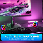 2 in 1 Smart RGB Pickup Lights LED 3D Ambient Lamp Sound Control Music Rhythm Lights Air Freshener for Car Gaming TV Creative