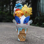 Cute Kawaii Pokemon Pikachu Snorlax Psyduck Bulbasaur Icecream Figure Toys for Girls