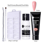 UR SUGAR 15ml Extension Gel Nail Polish Bright Nude White Clear Semi Permanent UV Hard Gel Nails Finger Prolong Gel Varnish Set