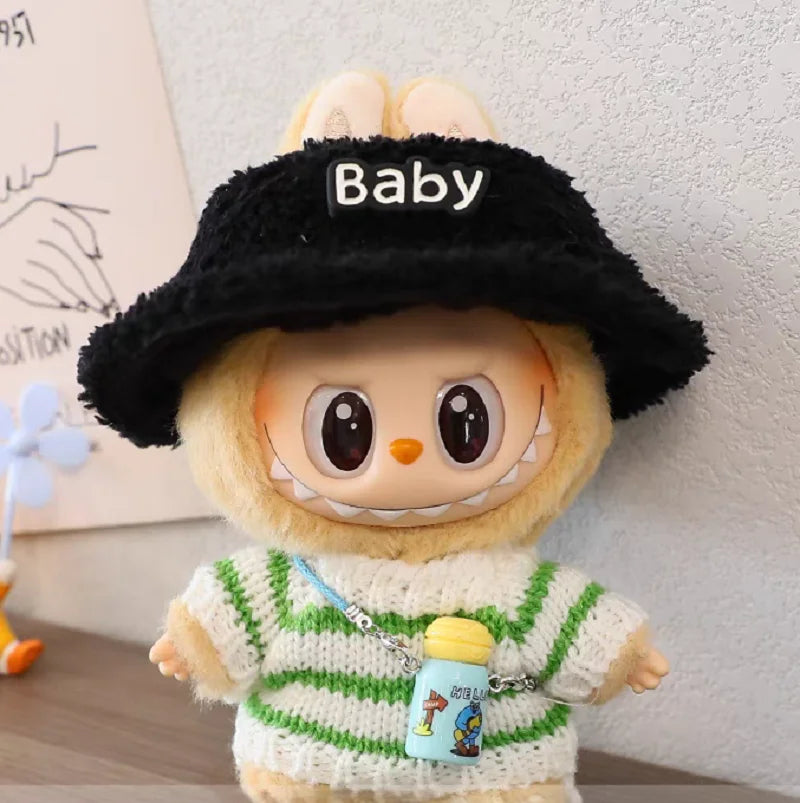 For Labubu'S Clothes Striped sweater outfit Match with hat pendant  Can match according to your preferences Labubu Accessories