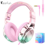 Wired Kids Headphones for School 85/94dB Volume limited Over Ear Headphones for Kids Girls Foldable Gaming Headset with Mic