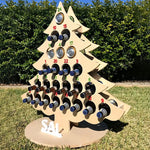 Christmas Wine Holder Wooden Wine Bottle Stand Advent Calendar Count Down Drinks Display Rack Seasonal Decor