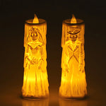 Halloween Horror Ghost Bride Groom LED Candle Electronic Light Halloween Skeleton Lamp Party Decoration Flameless Night Lights