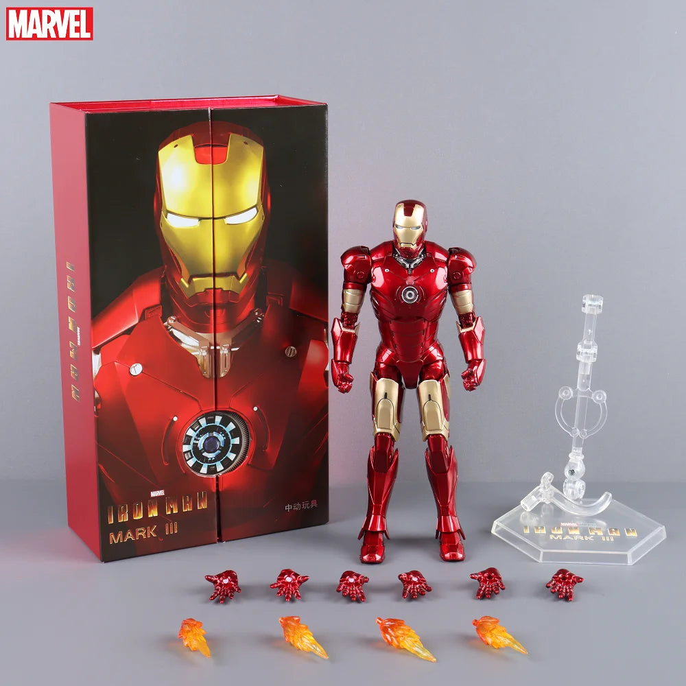 Marvel Avengers ZD Toys Iron Man MK3 MK1 MK6 MK7 MK5 Tony Stark Iron Patriot War Machine Action Figure Ironman Collect Toy Gift