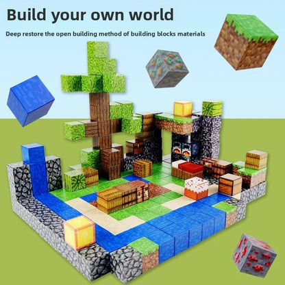 10-300pcs Magnetic Blocks Game Mine Magnet World Toys For Boys Girls STEM Montessori Sensory Cubes Game Toys Gift