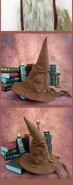 Fashion Movies Witch Wizard Hat Sorting Hat Leather Halloween Party Props Dress Up Hat Men Cosplay Costume Accessories