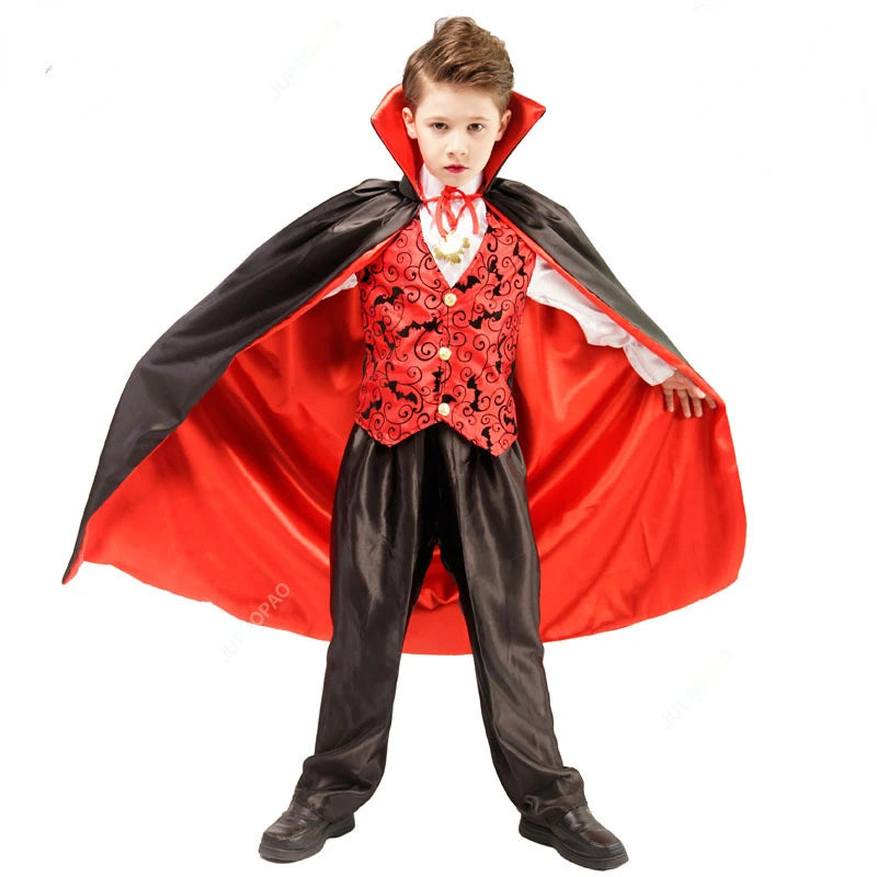 Children's Costumes Masquerade Cosplay Costumes Stage Costumes Costumes Vampire Boys Halloween Horror Size S-L