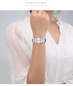 Luxury Women's Watch 29mm Fashionable Stainless Steel Rhinestone Pink Minimalist Girl Clock Outdoor Travel Women Wrist Watches