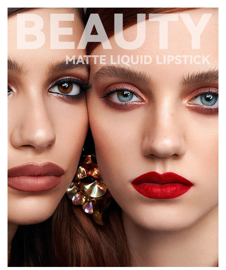 Long Lasting Velvet Matte Lip 6 Colors Gloss Waterproof Non-stick Cup Sexy Nude Red Pink Liquid Lipstick Lips Makeup Cosmetic