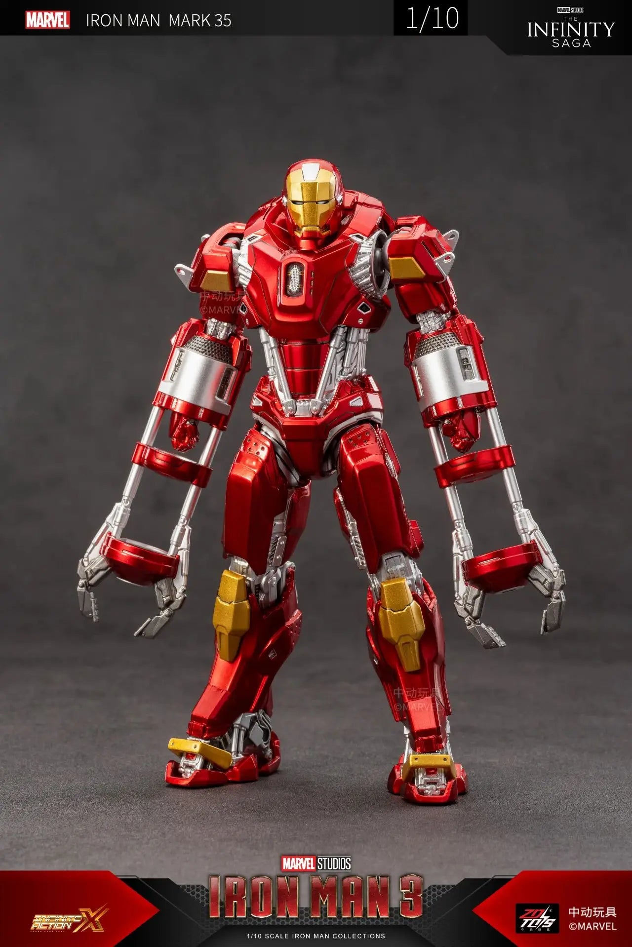 ZD Toys Iron Man MK15 MK16 War Machine MK2 Action Figure Iron Man Mk47 MK35 Red Snapper 1/10 Scale Iron Man Collections Gift