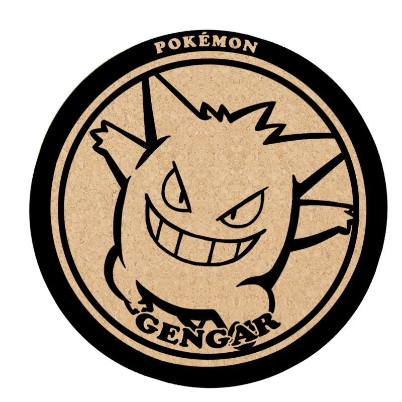 Pokemon Animation Game Peripheral Toys Cork Coaster Anti-slip Mats Q-Version Action Model Figures Colletion