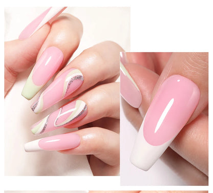 BORN PRETTY 30ml Glitter Pink Hard Jelly Nail Extension Gel Nail Polish Milky White Clear Color Soak Off UV Construction Gel