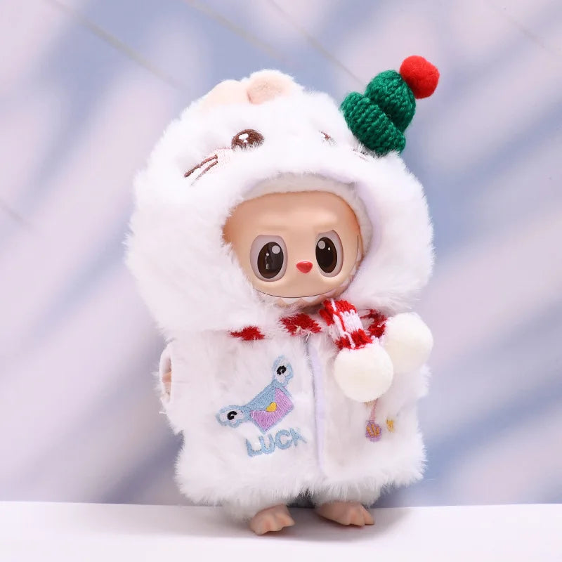 for 17cm Labubu Doll Clothes Fashion Clothes Penguin Snowman Plush Sets Doll Clothes Christmas Dolls Accessories Gifts