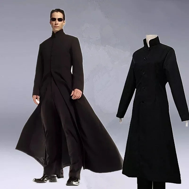 Matrix cosplay custom black cosplay costume neo trench coat Halloween party costumes for men cos play prop accessories