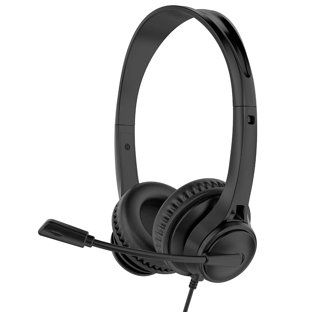 Wired USB Headset Call Center Headphones with Microphone Noise Cancelling Over Gaming Over-Ear Headsets for Computer PC Laptop