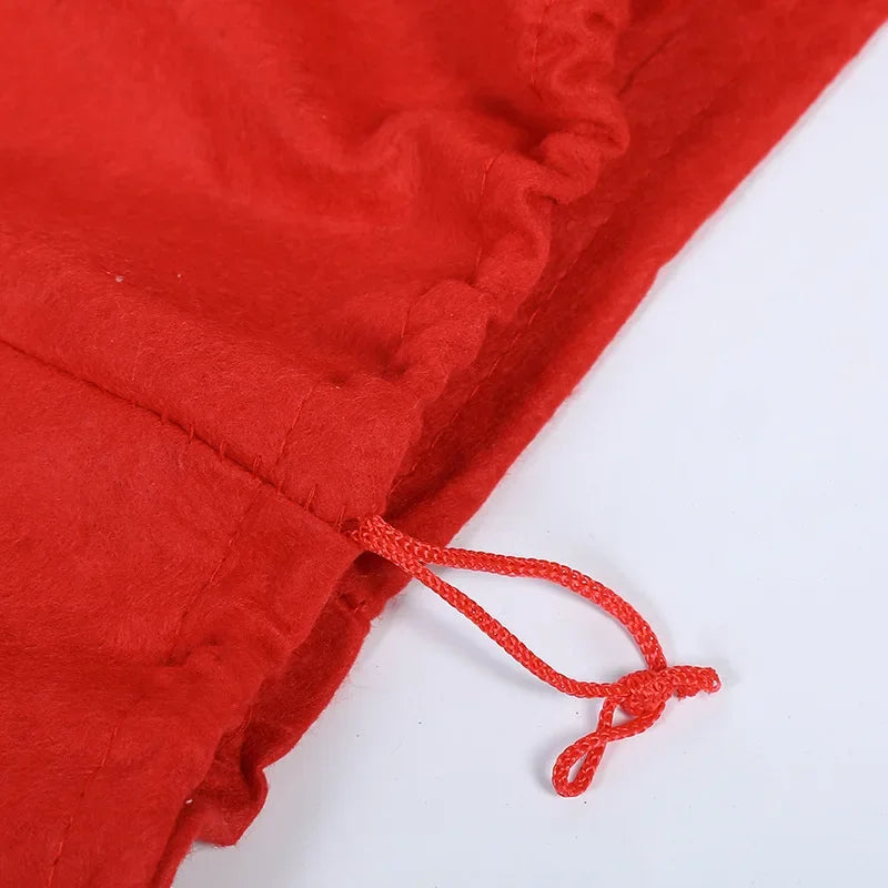 Red Classic Non-woven Santa Claus Costume Christmas Performance Cosplay Show Holiday Adult Boys Girls Decorative Clothes Unisex