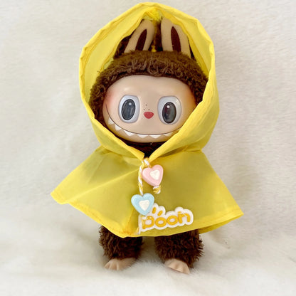 15-17cm Labubu Doll Clothes Dolls Raincoats Waterproof Rain Boots Shoes Set Clothing for Labubu Outfit Match Accessories Toys
