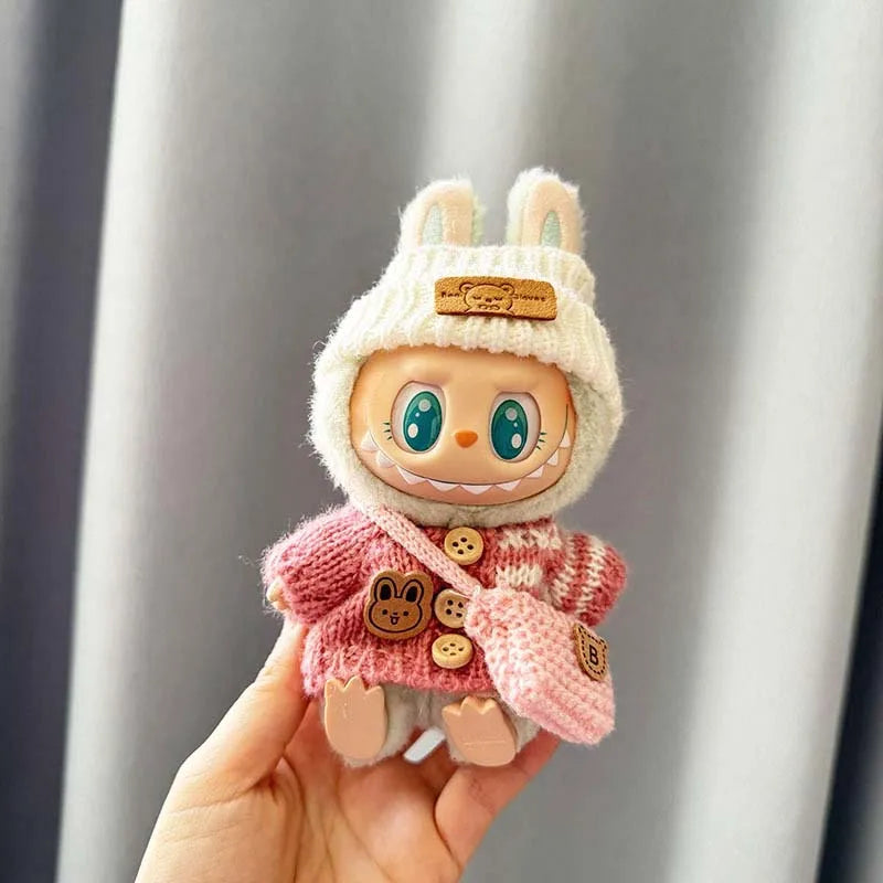 17cm Mini Plush Doll'S Clothes Outfit Accessories For Korea Kpop Exo Labubu I II Idol Dolls sit party overalls Clothing Gift