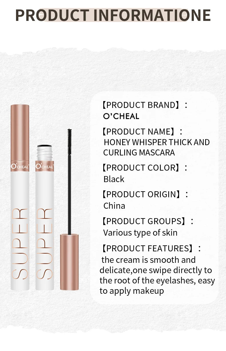 O‘cheal Mascara Black Lash Eyelash Brush 3D Silk Thick Curling Lengthening Eyes Lashes Beauty Makeup Cosmetics Extension Mascara