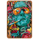 1PC Halloween Metal Sign Horror Movie Theme Shabby Iron Painting Tin Signs Wall Art Man Cave Film Theater Club Home Decoration