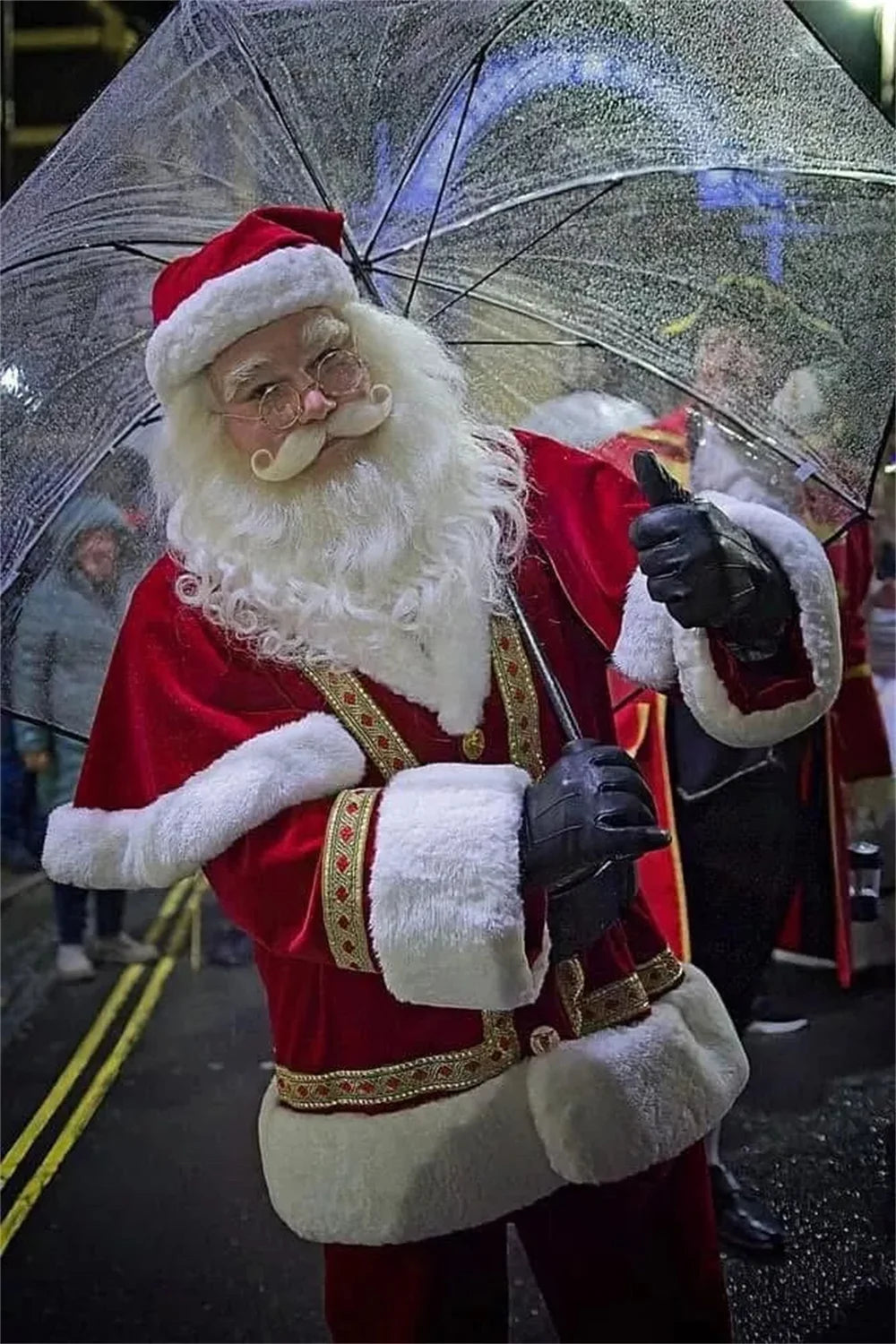 Newest Deluxe Velvet Santa Claus Costume Professional Santa Costume Christmas Clause Suits Adult Festival Outfit with Hat