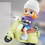 New Mini Electric Motorcycle Toy For Labubu Doll Accessories Fun Cute Doll Toys With Lights And Music Rotating Miniature Gift