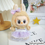 For 17cm Labubu V2 V1 Purple Dress Doll Clothes Outfit Accessories Idol Doll Clothing for Kid Gift Labubu Ropa