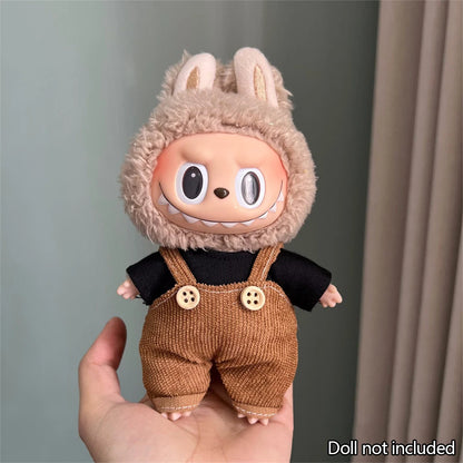 17cm Mini Plush Doll'S Clothes Outfit Accessories For Korea Kpop Labubu V1 V2 V3 Christmas onesie hat set Clothing
