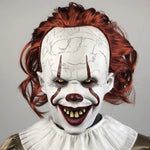 Horror Pennywise Joker Mask Cosplay Scary Creepy Evil Demon Clown Killers Latex Helmet Halloween Carnival Party Costume Props