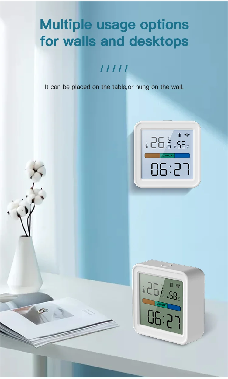 Tuya WIFI Temperature Humidity Sensor Hygrometer Thermometer Smart Home Backlight Smart Life Support Alexa Google Assistant