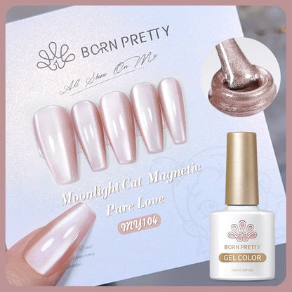 BORN PRETTY 10ml Silver Water Light Cat Magnetic Gel Nail Polish Nail Supplies Vernis Semi Permanent Gel for Fall Winter Nails