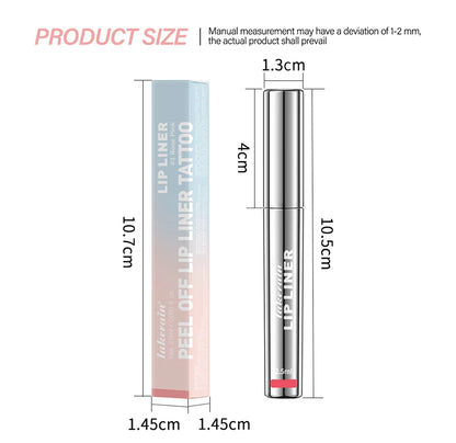 4 Colors Peel Off Lip Liner Waterproof Transfer-proof Lipstic Tattoo Waterproof Long Lasting Matte Velvet Lip Tint Sexy Red Cont