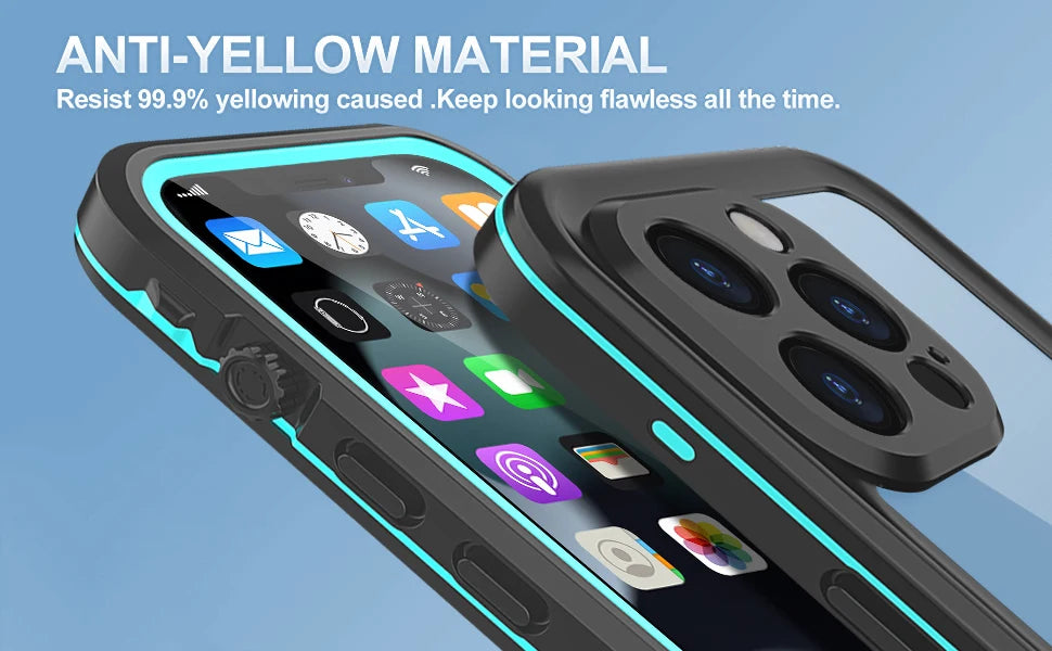 Full Sealed Clear IP68 Waterproof Case For iPhone 16 15 14 Plus 13 12 11 Pro Max Mini XS XR X Shockproof Cover Screen Protector