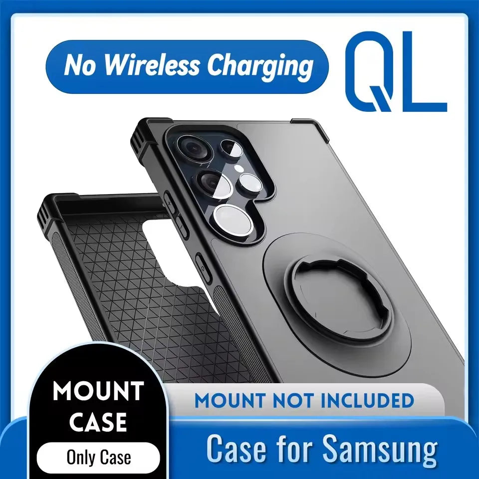 Shockproof Case for Samsung Galaxy S24/S25/S24U/S25 Ultra fit Quad-style Motorcycle/Bicycle Holder with Lock-in Design