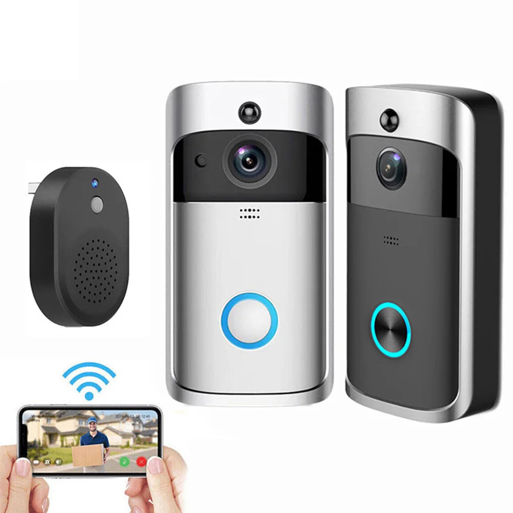 Smart V5 Video Doorbell Wireless WiFi Security Door Bell Visual 720P HD Remote Home Monitor Night Vision Intercom Door Phone
