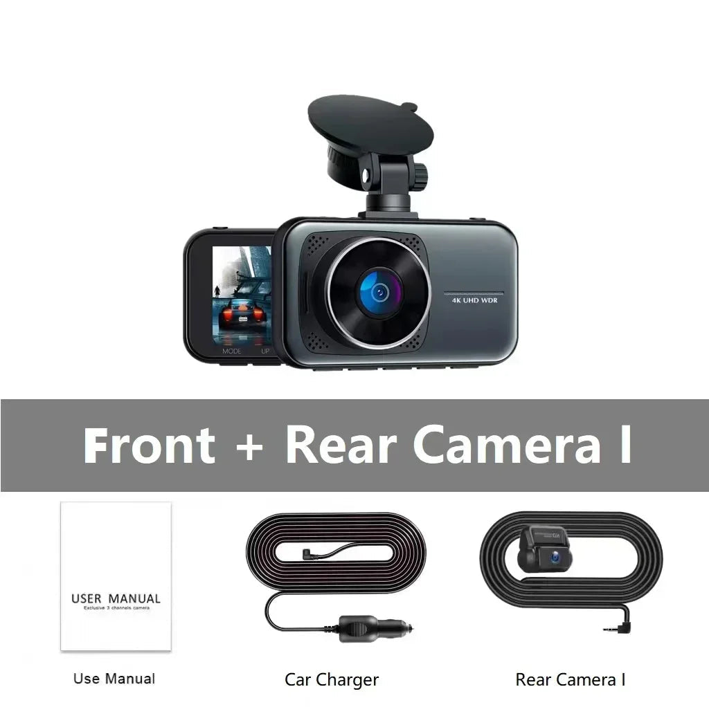 Dash Cam For Cars 4k Dual Camera Wifi Dashcam 24h Parking Monitor Front And Rear Dvr Night Vision Kamera Samochodowa Rejestrator