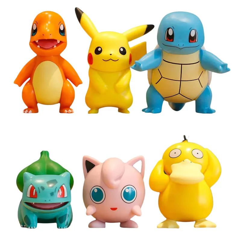 Hot Pokemon Anime Figures Pikachu Toys Model Charmander Psyduck Squirtle Jigglypuff Bulbasaur Kawaii Collect Dolls Kids Gift