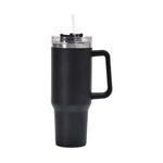 40oz Stainless Steel Car Cup Large Capacity Water Cup with Handle and Straw Double-walled Insulated Travel Mug Holiday Gifts