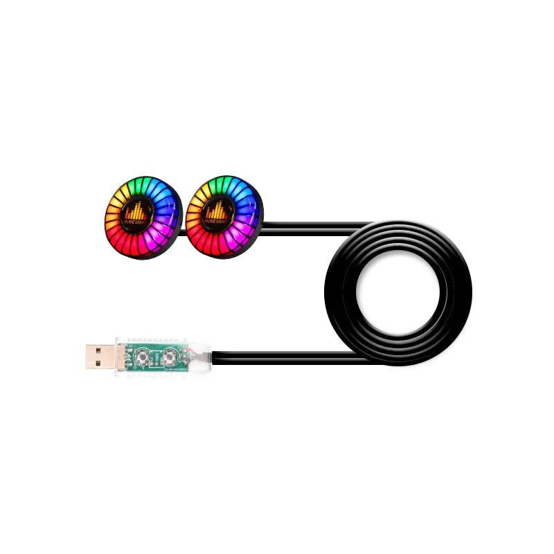 2 in 1 Smart RGB Pickup Lights LED 3D Ambient Lamp Sound Control Music Rhythm Lights Air Freshener for Car Gaming TV Creative