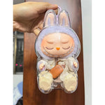 New 17cm LABUBU Clear Macaron Case, Dust Case, Housings, Popmart Bubble Mart Doll Accessories, Doll Accessories, Christmas Gifts