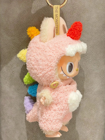 For 17cm Labubu Clothes Lovely Pink Velvet Rabbit Little Devil  Trendy Outfit Accessories Fashion Gift